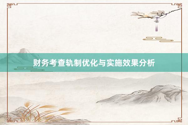财务考查轨制优化与实施效果分析